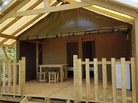 TENTE TOILE ET BOIS 4 personnes - Lodge Cambodgia 2 chambres 1/4 pers