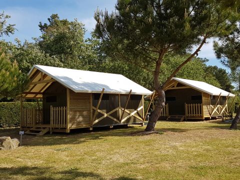 TENTE TOILE ET BOIS 4 personnes - Lodge Cambodgia 2 chambres 1/4 pers
