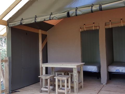 TENTE TOILE ET BOIS 4 personnes - Lodge Cambodgia 2 chambres 1/4 pers