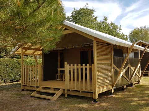 TENTE TOILE ET BOIS 4 personnes - Lodge Cambodgia 2 chambres 1/4 pers