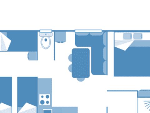 Mobilhome 6 personnes - Cottage 4/5p 2ch ***