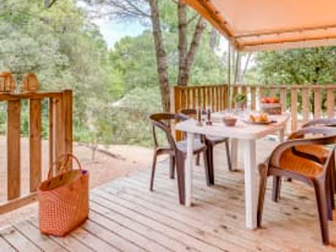 Tente en toile et en bois 6 personnes - Tente 5p 2ch **