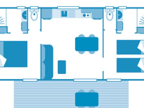 Mobilhome 4 personnes - Cottage Pêcheries 4p 2ch 2SDB PREMIUM