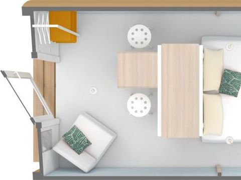 Hébergement 2 personnes - Coco Sweet - 1 chambre - Sans sanitaires - Sanitaires communs du camping