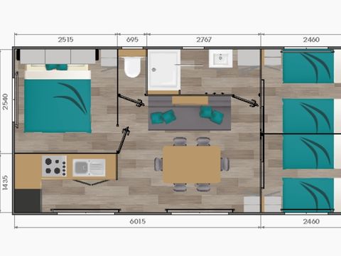 MOBILHOME 8 personnes - Mobil-home 3 chambres 34m²