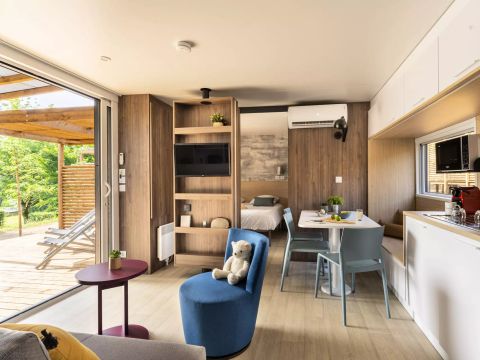 MOBILHOME 5 personnes - Mobil-home PREMIUM 3 Pièces 5 Personnes Climatisé + TV 2 Sdb