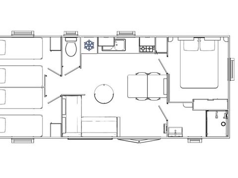 Mobilhome 8 personnes - Loisir 3 chambres 34m²