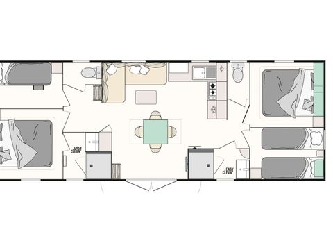 MOBILHOME 8 personnes - Confort 4 chambres 2 sdb 40m²