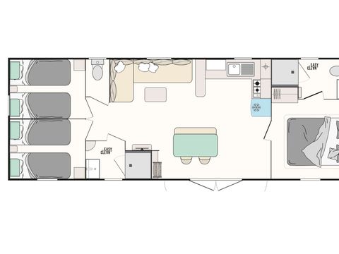 MOBILHOME 6 personnes - Confort 3 chambres 2 sdb