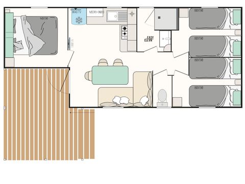 MOBILHOME 6 personnes - LOISIRS - 3 chambres - TV