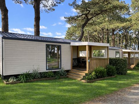 MOBILHOME 4 personnes - Mobil home Confort - 25m² - 2 chambres - terrasse couverte côté