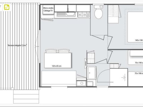 Mobilhome 4 personnes - Cabane clim