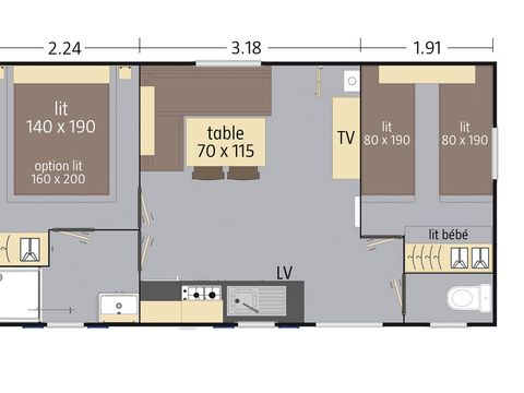 MOBILHOME 4 personnes - 4 pers clim
