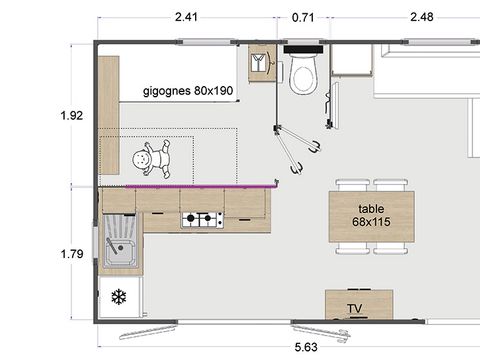 MOBILHOME 4 personnes - Mobilhome 4 pers clim 2024