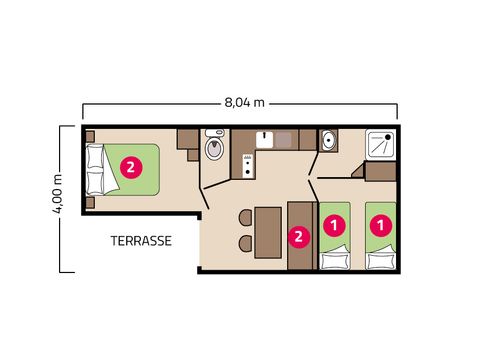 MOBILHOME 6 personnes - Mobil-home Loggia 4/6 personnes