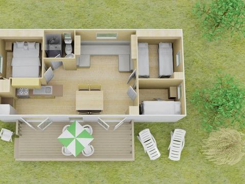 Mobilhome 6 personnes - Mobil-home | Comfort | 3 Ch. | 6 Pers. | Terrasse surélevée