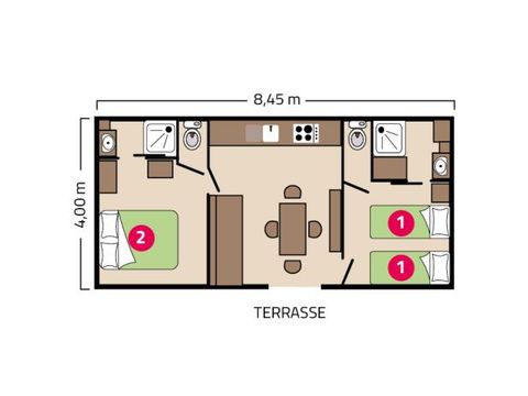 STUDIO 4 personnes - Clim Suite Duo 4 personnes