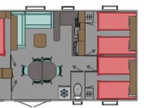 MOBILHOME 6 personnes - Cottage Confort 32m² - 3 chambres + télévision