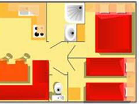MOBILHOME 4 personnes - Standard 27 m² (2 chambres) + terrasse