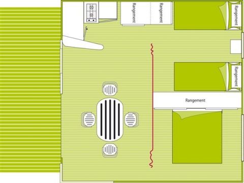 BUNGALOW TOILÉ 5 personnes - Meublé ECO (sans sanitaires)