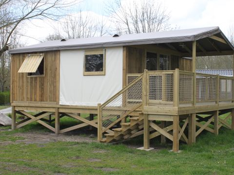 TENTE TOILE ET BOIS 4 personnes - Lodge Cosyflower LUXE PREMIUM