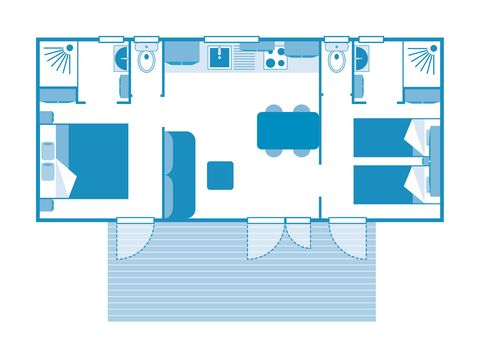 MOBILHOME 4 personnes - COTTAGE 4p 2ch 2Sdb ****