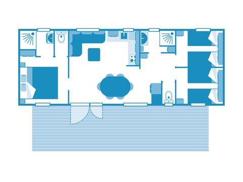 MOBILHOME 6 personnes - COTTAGE 6p 3ch 2Sdb ****