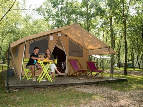 TENTE TOILE ET BOIS 4 personnes - CABATENTE Sans sanitaires