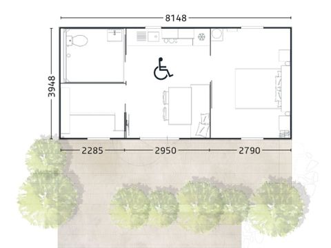 MOBILHOME 4 personnes -  PMR (Venezia)- 2 chambres 