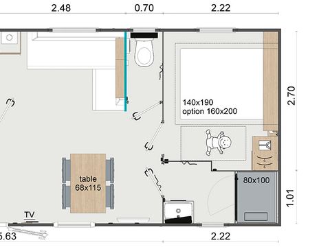 MOBILHOME 4 personnes - CONFORT (Lodge)- 2 chambres