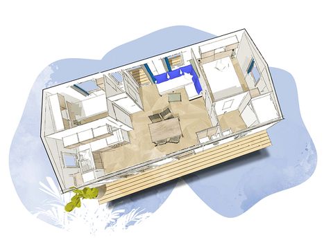 MOBILHOME 4 personnes - CONFORT ( Bahia)- 2 chambres 