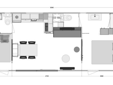 MOBILHOME 4 personnes - Mobil-home Atlantique - 36m² - 2 chambres