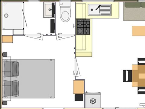 MOBILHOME 6 personnes - PREMIUM  3 chambres, 2 SDB