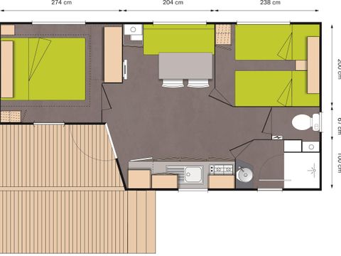 MOBILHOME 4 personnes - O'Hara 734T