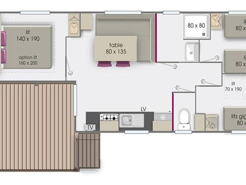 MOBILHOME 6 personnes - Rapidhome Alizé 83 (samedi)