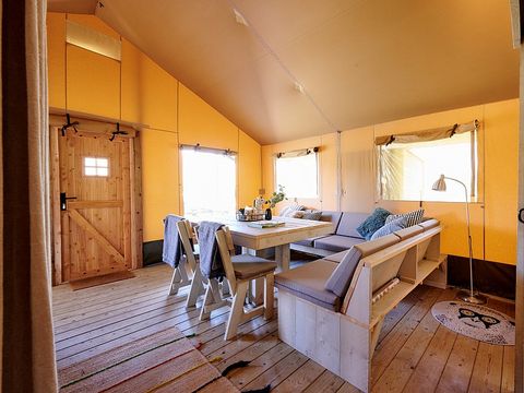 Tente en toile et en bois 6 personnes - SAFARI COTTAGE INSOLITE PREMIUM