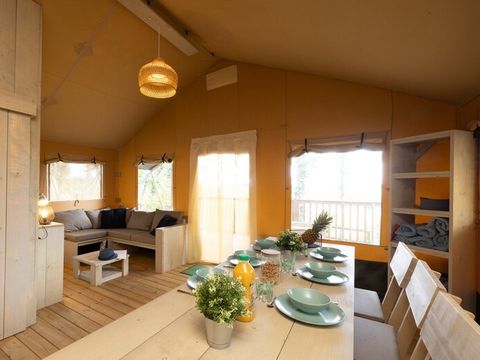 Tente en toile et en bois 6 personnes - SAFARI COTTAGE INSOLITE PREMIUM