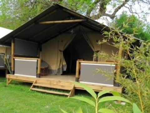 TENTE TOILE ET BOIS 5 personnes - 2 chambres sans sanitaires