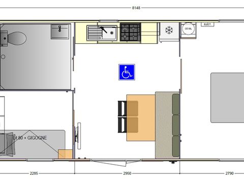 MOBILHOME 4 personnes - 2 chambres - Personne à Mobilité Réduite