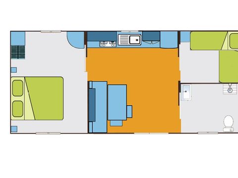 MOBILHOME 6 personnes - Equilibre avec accès PMR 2 chambres 4/6 personnes