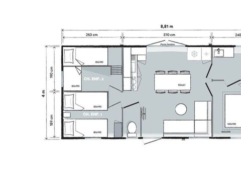 MOBILHOME 6 personnes - Confort Premium 3 chambres