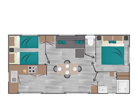 Mobilhome 6 personnes - Mobil-home 3/6 pers climatisé