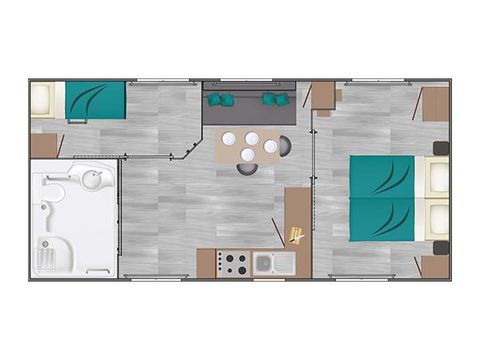 Mobilhome 4 personnes - Mobil-home PMR climatisé