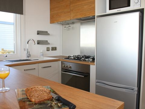 MOBILHOME 4 personnes - Mobil home Premium HORIZON 40m² - 2 chambres + terrasse semi-couverte 15m²  - Vue mer