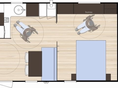 MOBILHOME 3 personnes - Classique 2 chambres - adapté personne à mobilité réduite