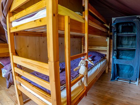 Tente en toile et en bois 4 personnes - Canadienne 2 chambres
