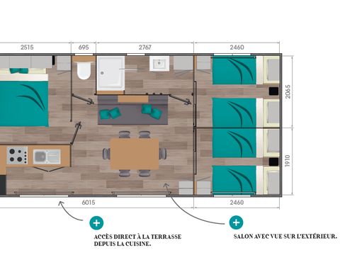 MOBILHOME 6 personnes - Mobil-home Grand Large 3 -