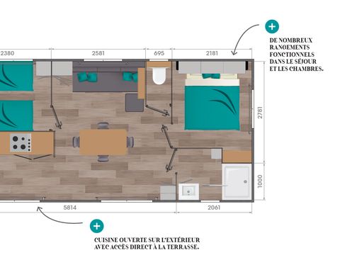 MOBILHOME 4 personnes - Mobil-home Grand Large 2 -