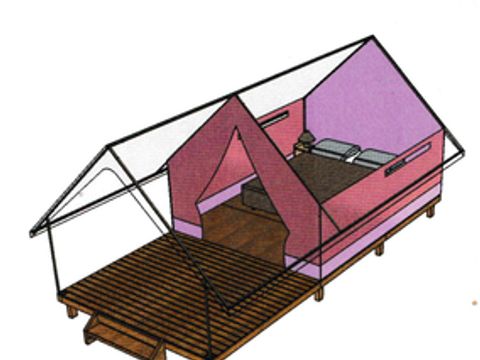 Tente en toile et en bois 2 personnes - Tente Canada Treck 2 pers