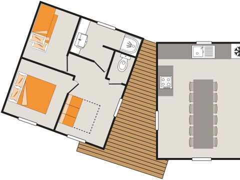 CHALET 12 personnes - Confort 22+43 m² - 12 pers.